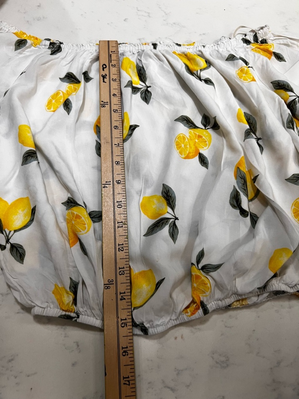Forever 21 White Off-Shoulder Lemon Print Blouse - Picture 7 of 8